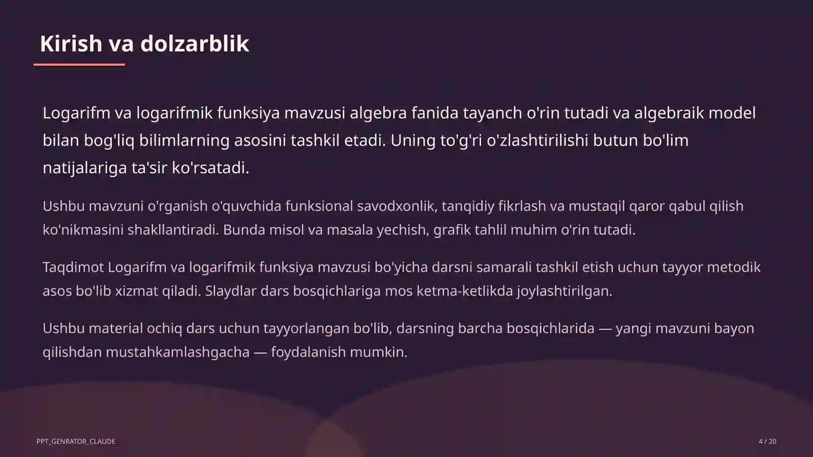 Algebra (10 sinf) 4