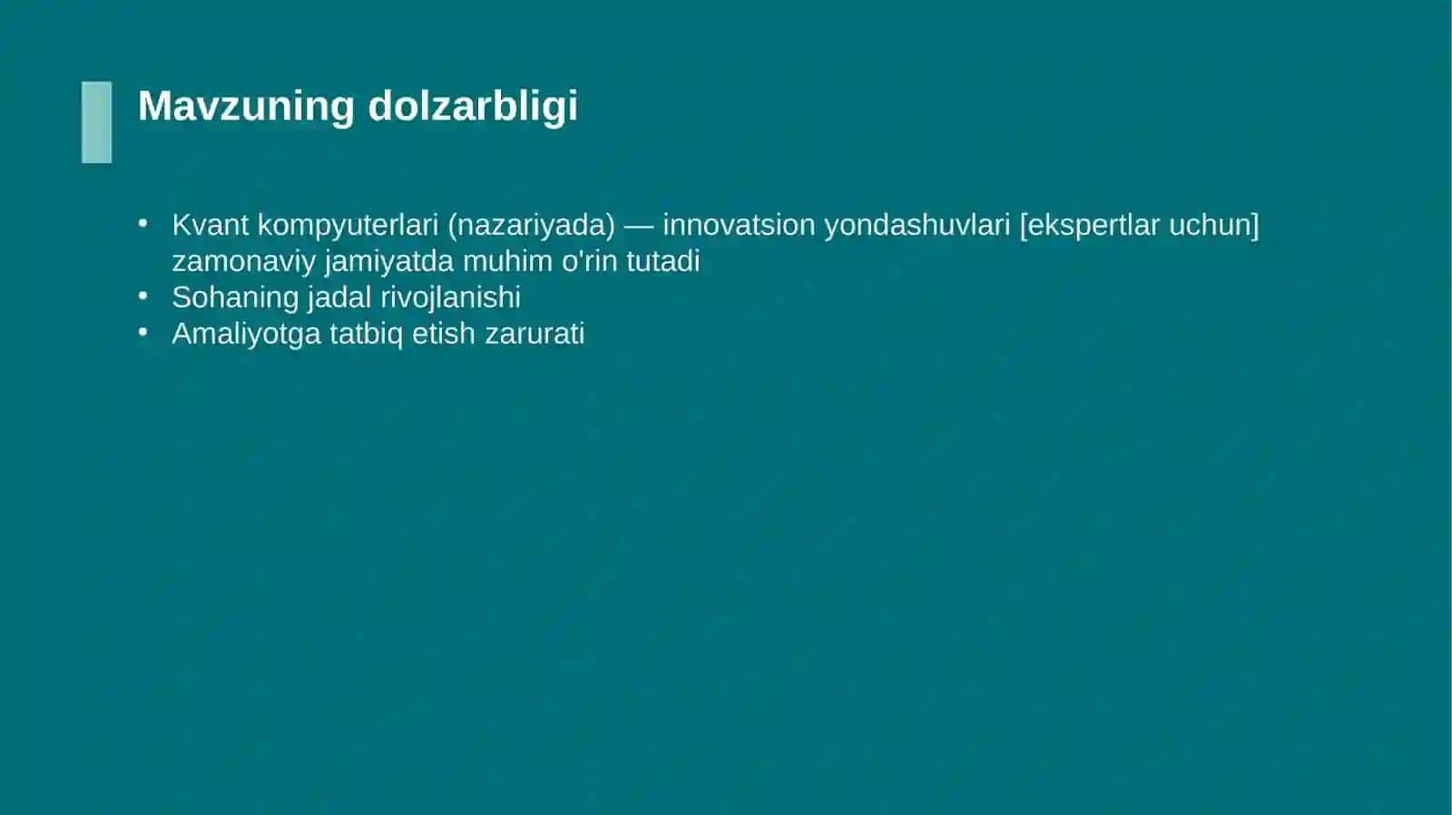 Kvant kompyuterlari (nazariyada) — innovatsion yondashuvlari [ekspertlar uchun] 4