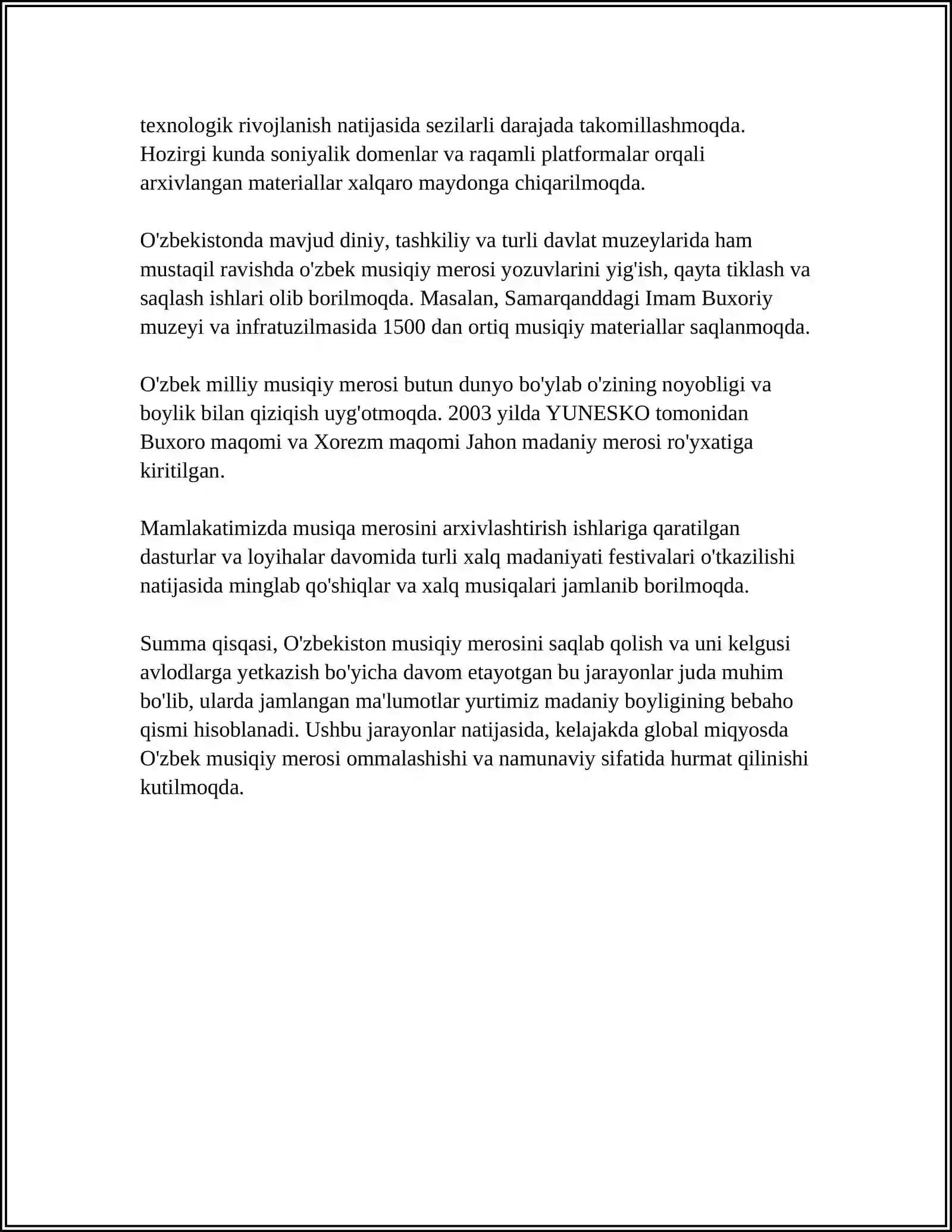 ASR OHIRI: O'zbek milliy musiqa merosi arxivlashtirilishi 4