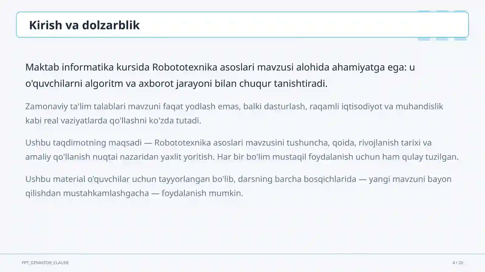 Robototexnika asoslari (11-sinf) 4