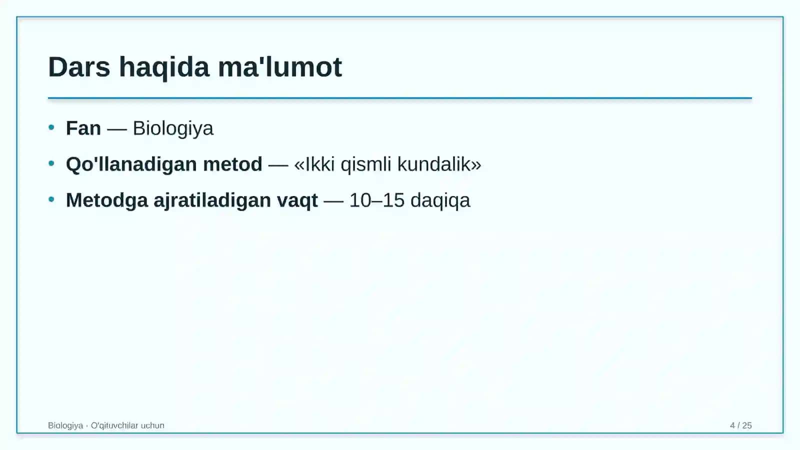 biologiya darslarida ikki qismli kundalik metodidan foydalanish 1103 4