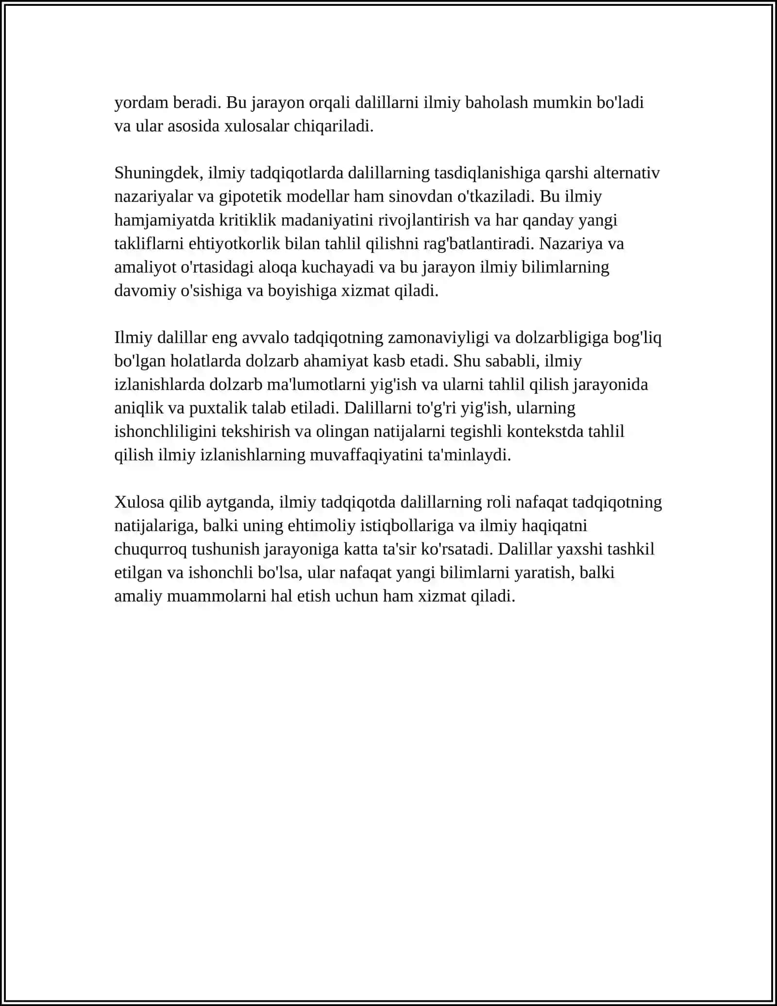 ILMIY TADQIQOT VA IJOD TIZIMIDA DALIL.FARAZNING FAN VA IJODDAGI XUSUSIYATLARI 4