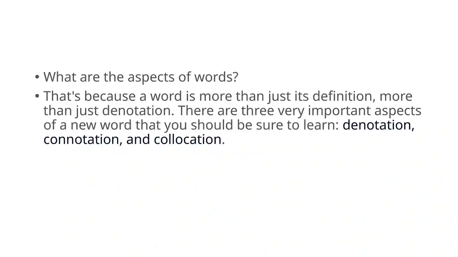 Dictionary aspects 4