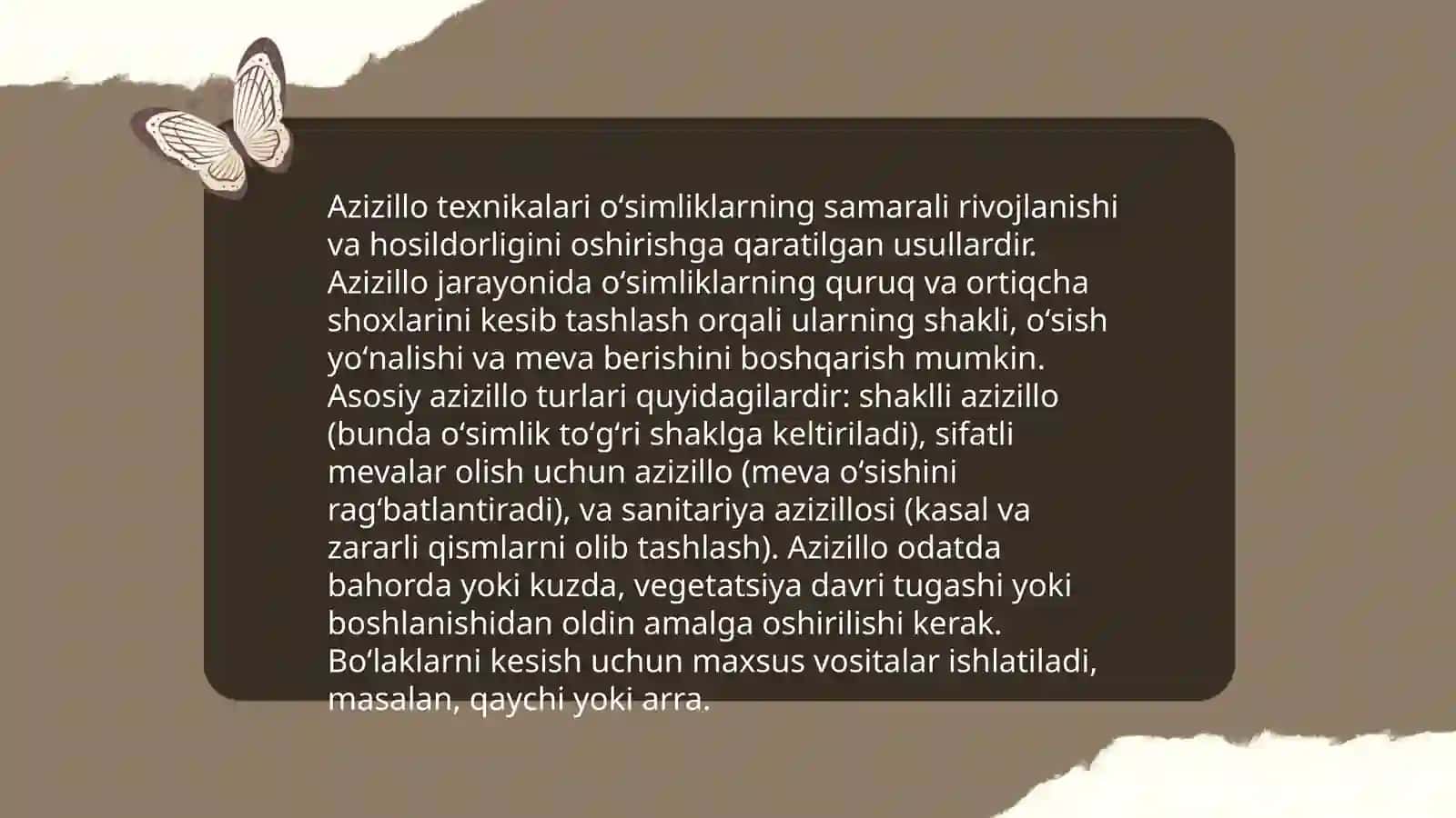 Meva ko'chatzorining shakl berish bo'limida bajariladigan ishlar 4