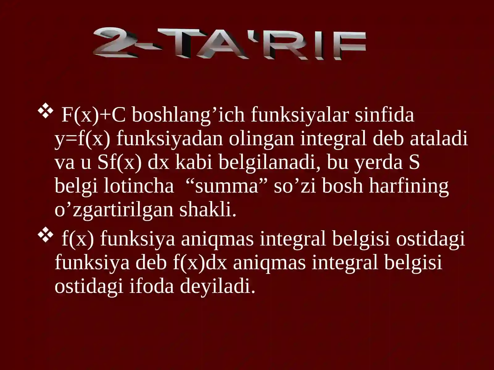 Oliy matematika 4