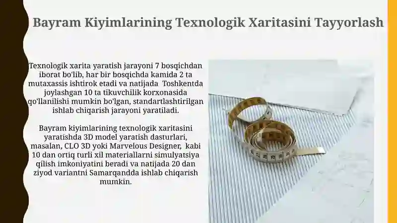 Bayram Kiyimlarining Texnologik Xaritasini Tayyorlash Uchun Maket Tikish 4