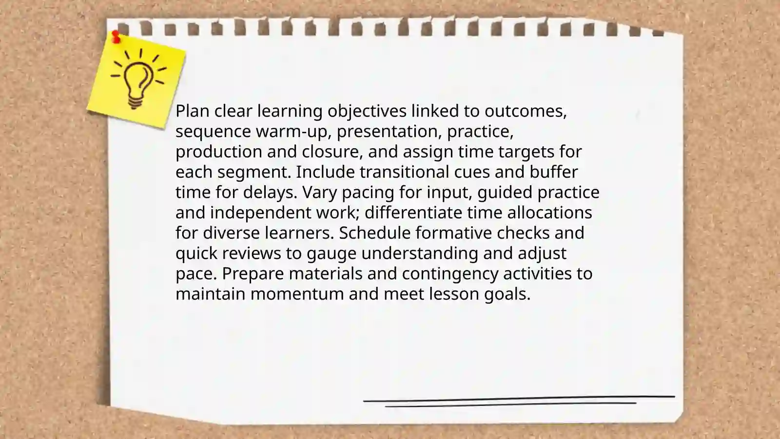 "Teacher's responsibilities during the lesson" 4