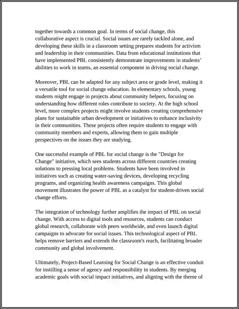 Project-Based Learning for Social Change 4