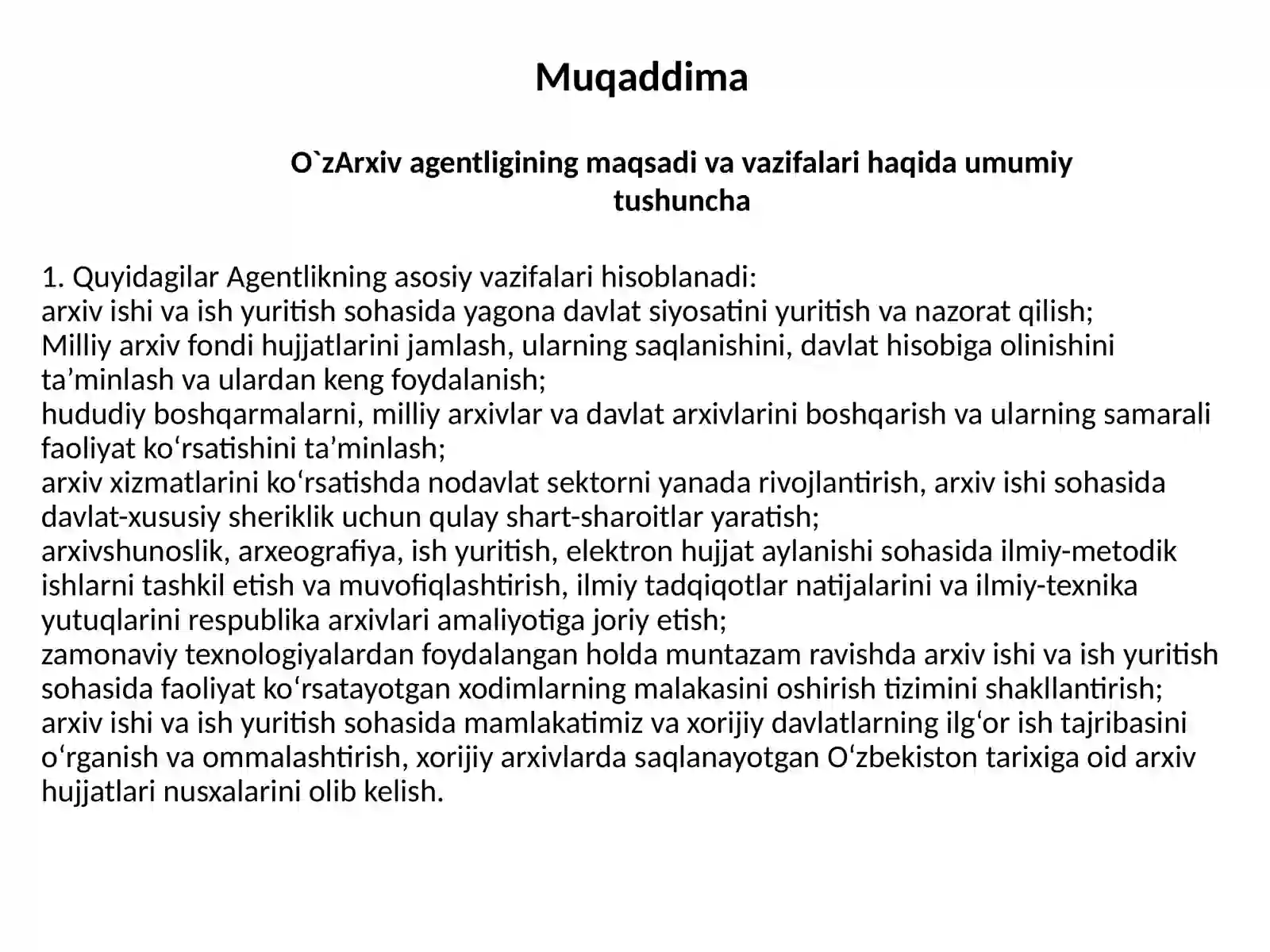 Oʻzbekiston Respublikasi Mirzo Ulugʻbek nomidagi Oʻzbekiston Milliy Universiteti Tarix fakulteti Arxivshunoslik Yoʻnalishi 4