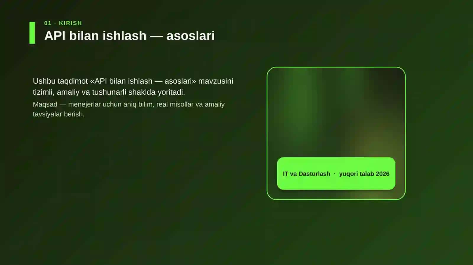 API bilan ishlash — asoslari 4