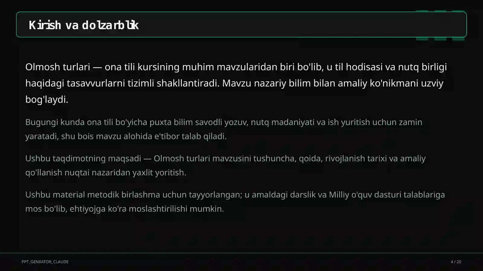 Olmosh turlari (6-sinf) 4
