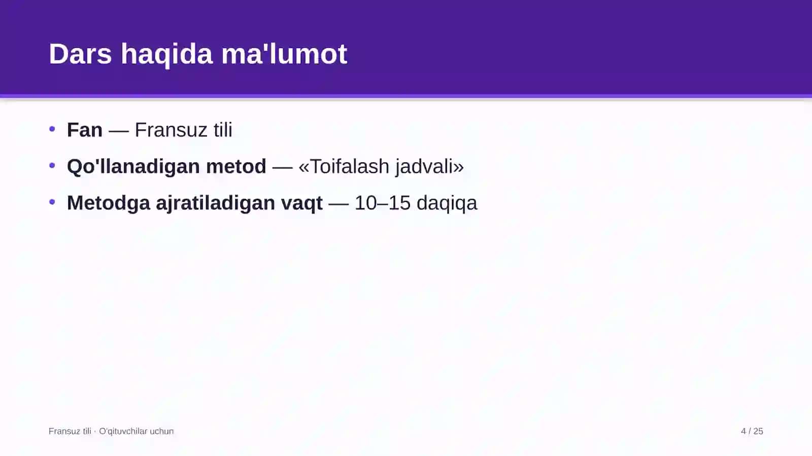 fransuz tili darslarida toifalash jadvali metodidan foydalanish 2549 4