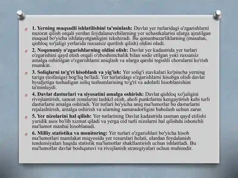 Yer turlari o'zgarishini hisobga olish 4