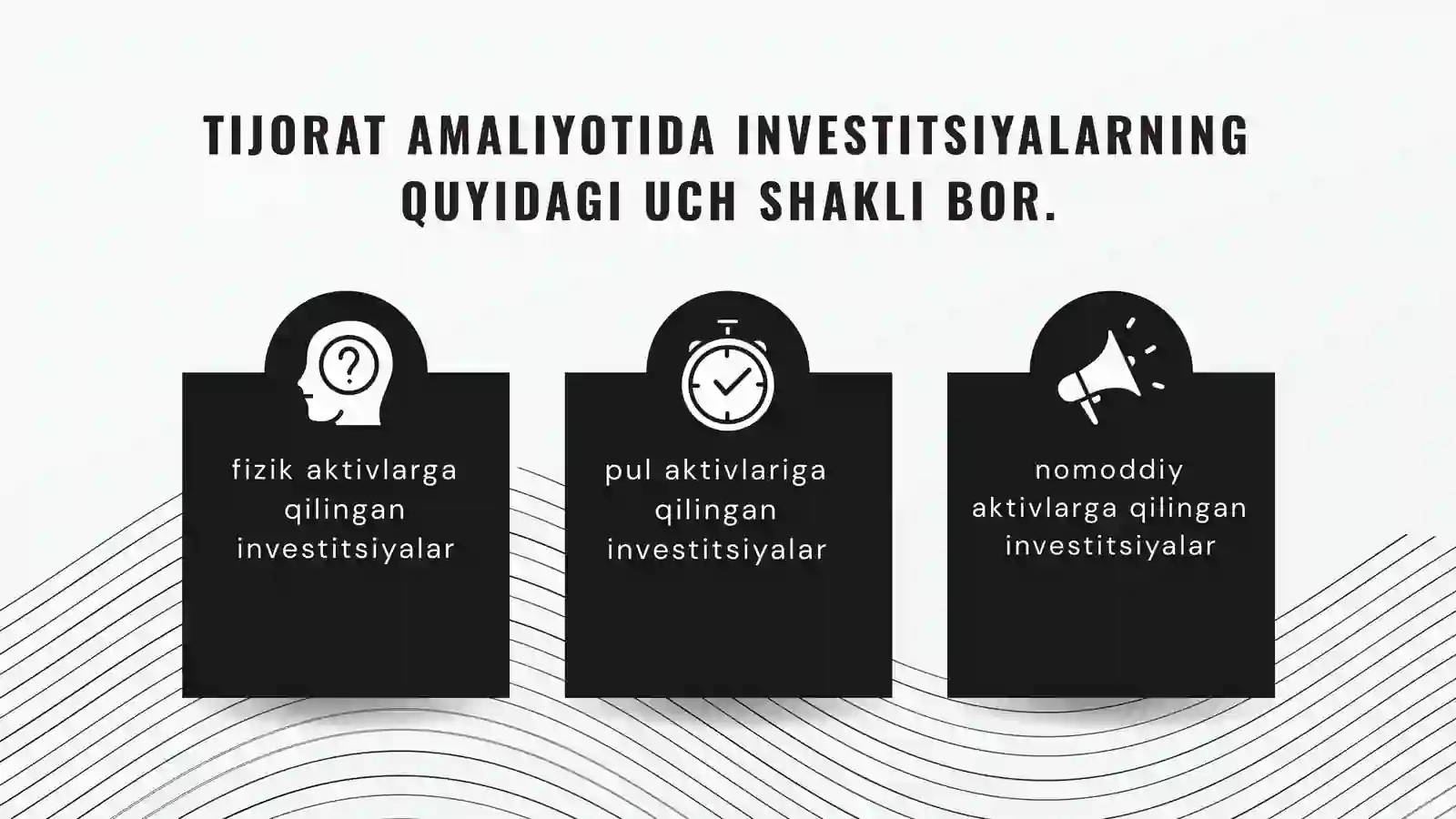 INVESTITSIYALAR: IQTISODIY MAZMUNI, MOHIYATI VA TAFSIFLANISHI (TURLARI) 4