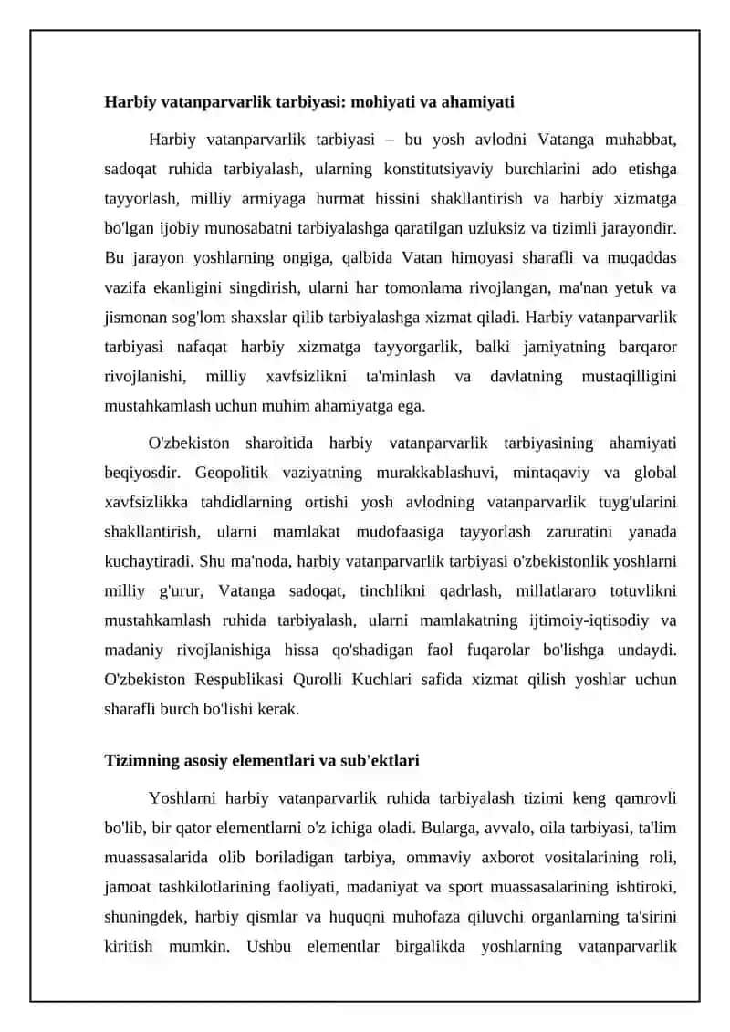 Yoshlarni harbiy vatanparvarlik ruhida tarbiyalash tizimi va uning asosiy prinsiplari 4