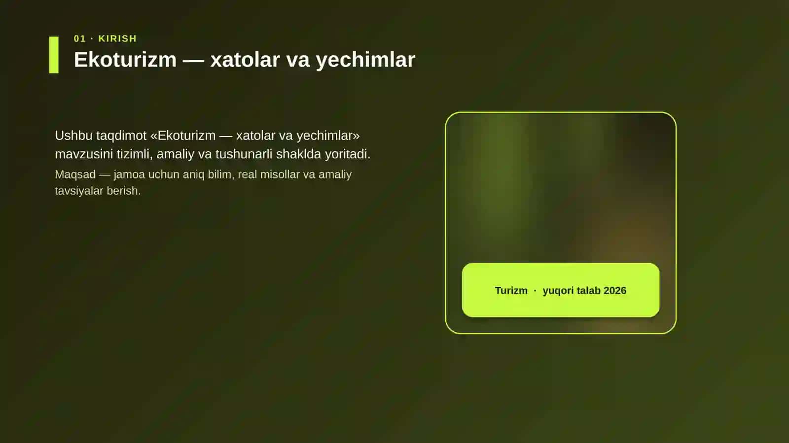 Ekoturizm — xatolar va yechimlar 3