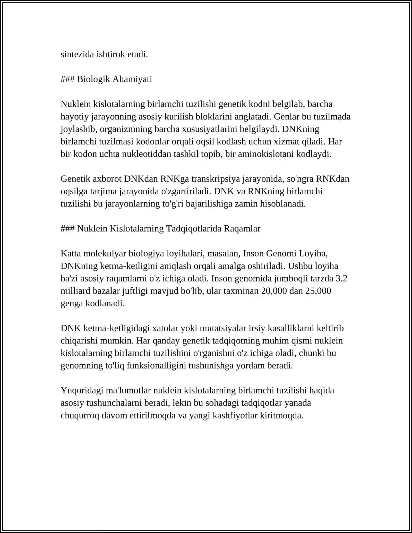 Nuklein kislotalarning birlamchi tuzilishi 4