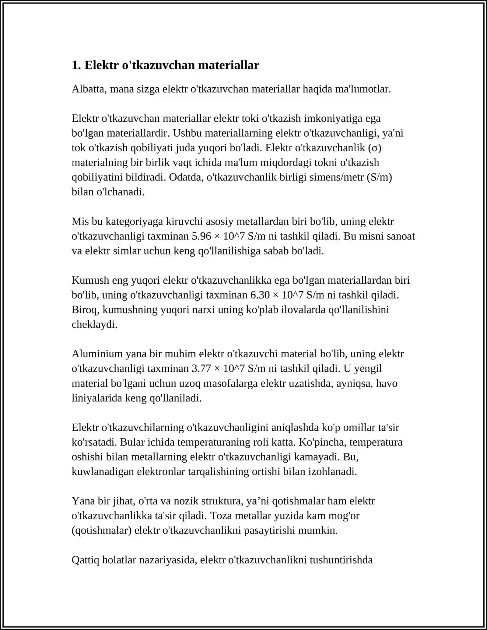 ELEKTROTEXNIK MATERIALLARNING TURLARI VA QO‘LLANISHI 4