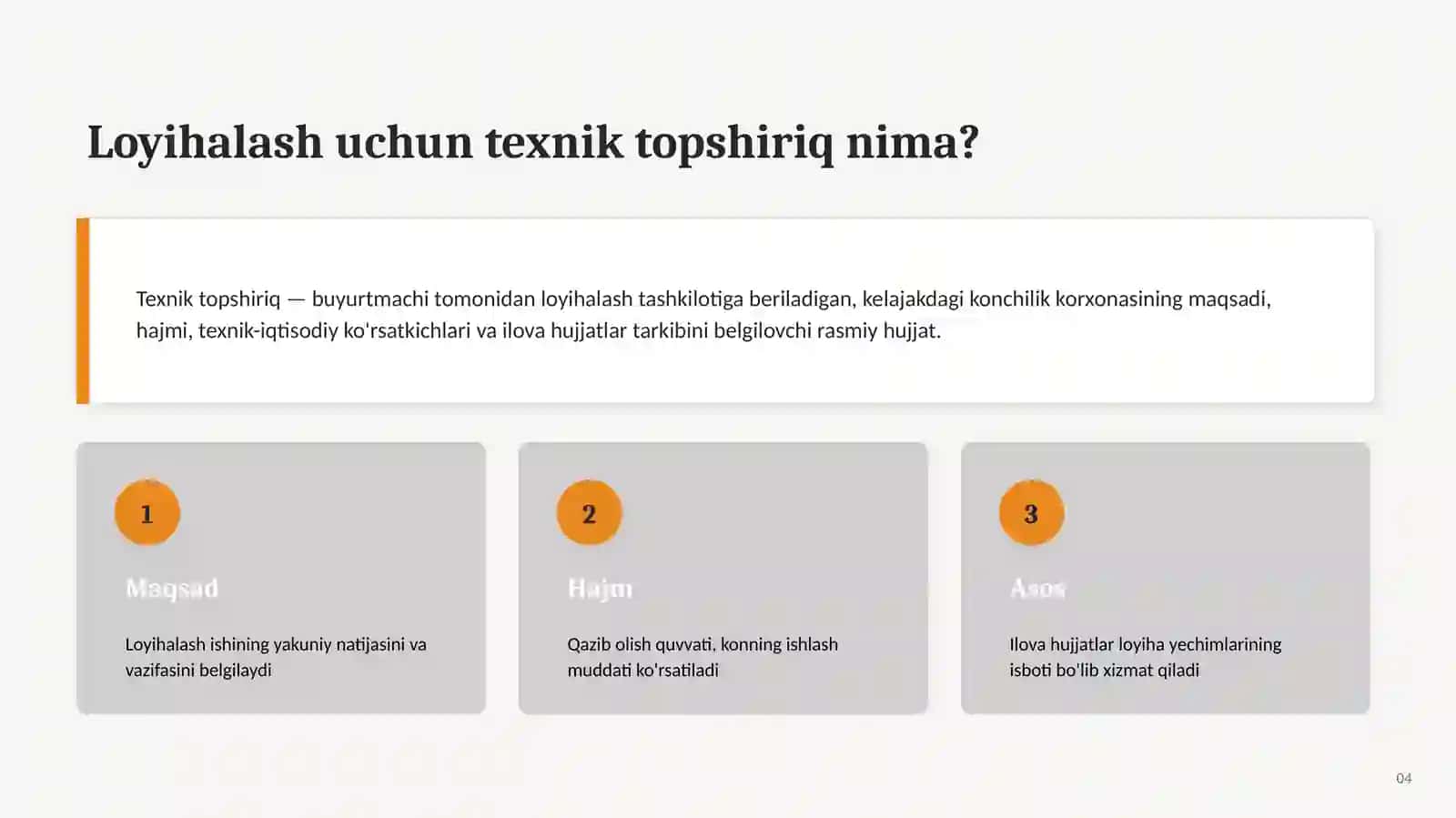 Loyihalashning konchilik sanoatidagi ahamiyati 4