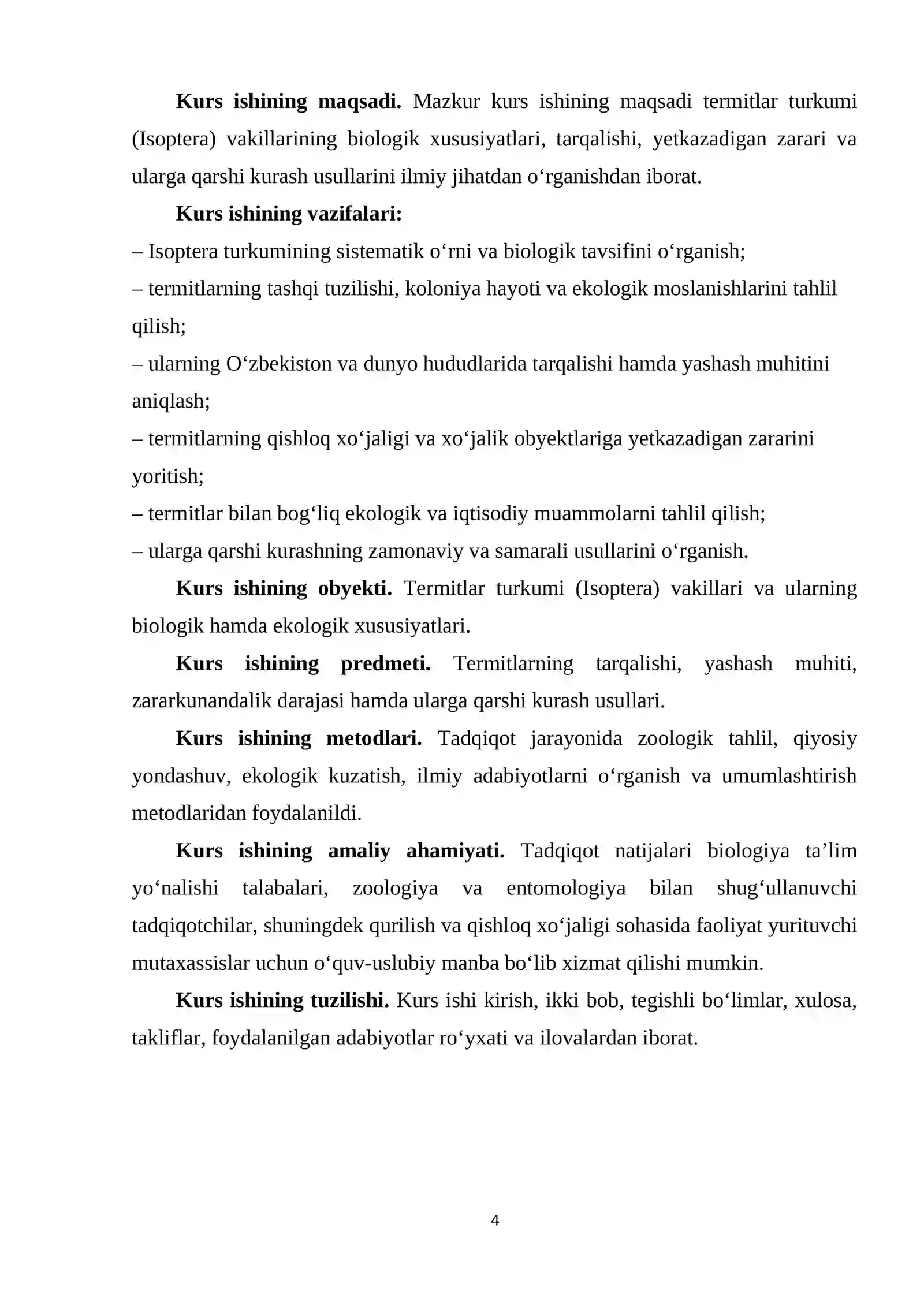 Termitlar turkumi (Isoptera) turlari: tarqalishi, zararlari va qarshi kurash choralari 4