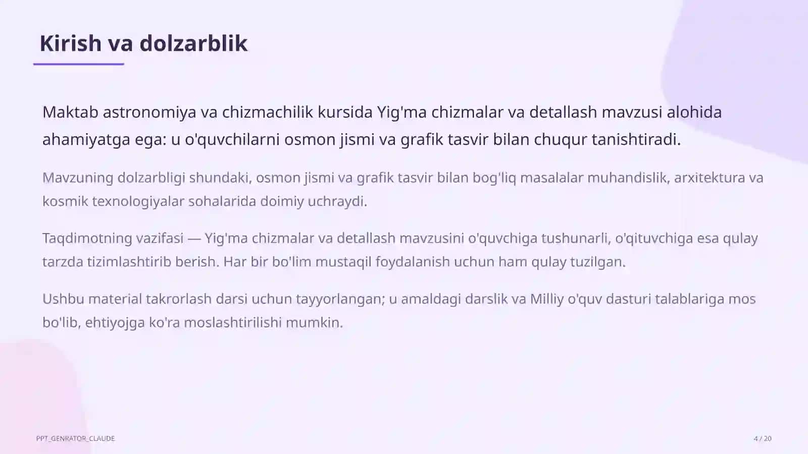 Yig'ma chizmalar va detallash (9-sinf) 4