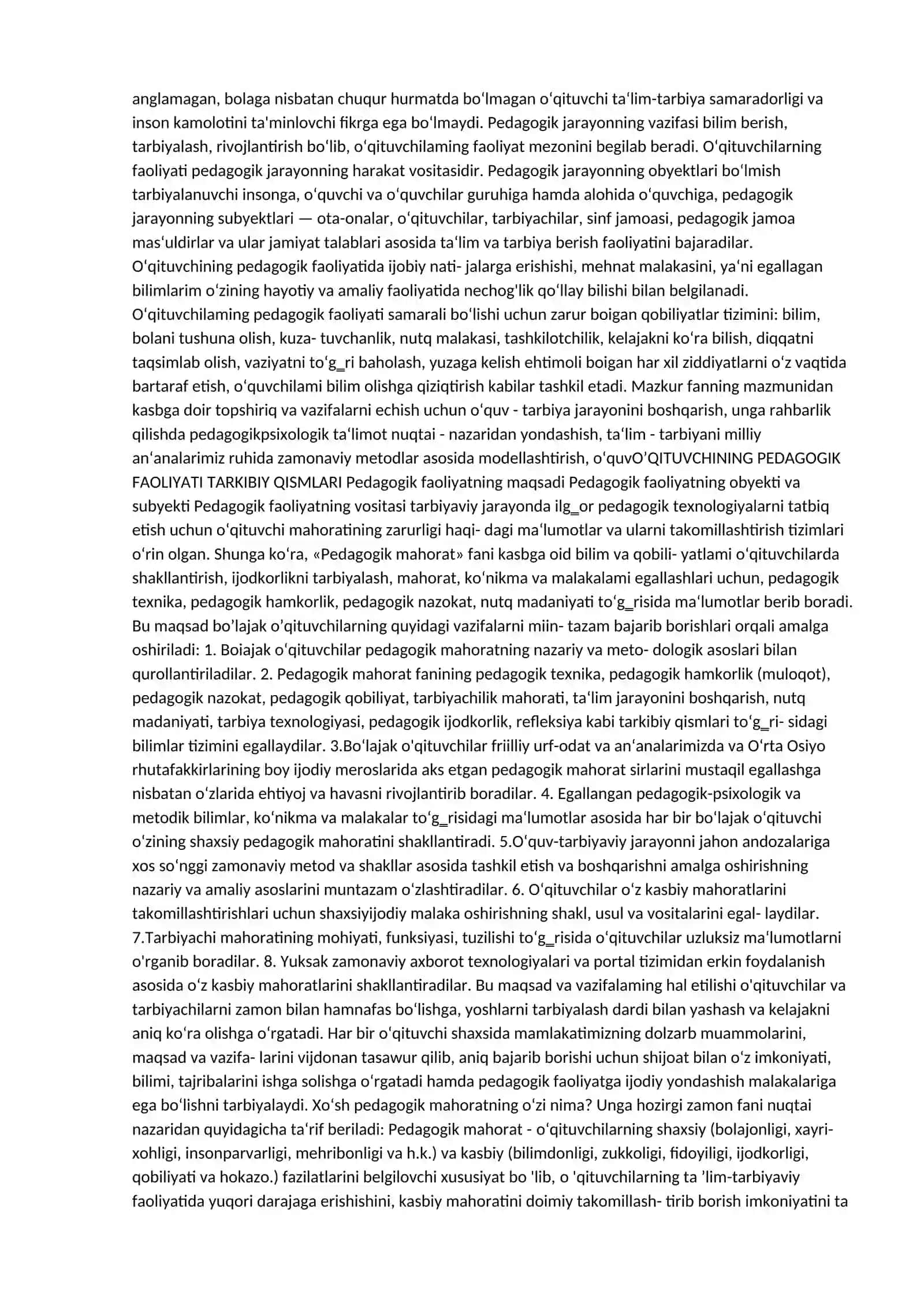 Pedagogik mahorat fanini o‘qitish shakllari 4