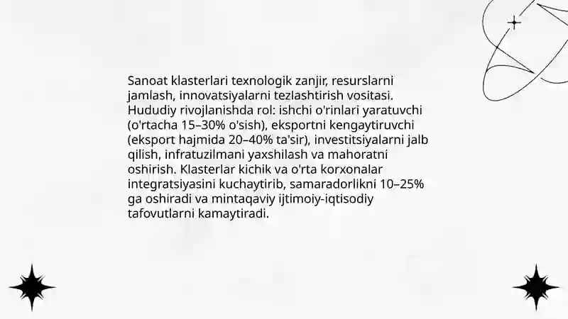 Mintaqalarda sanoat tarmog'ining rivojlanish xususiyatlari 4