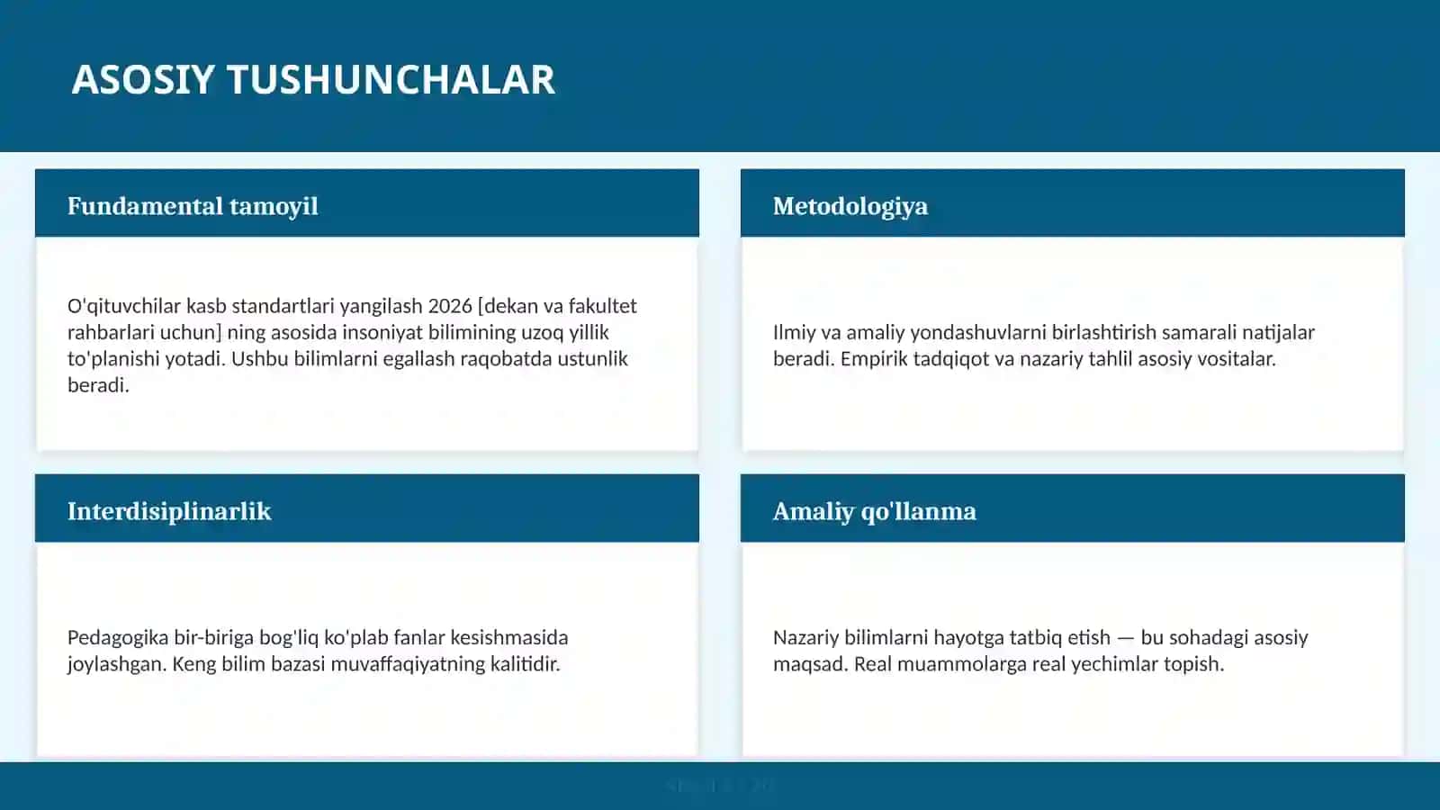 O'qituvchilar kasb standartlari yangilash 2026 [dekan va fakultet rahbarlari uchun] 4