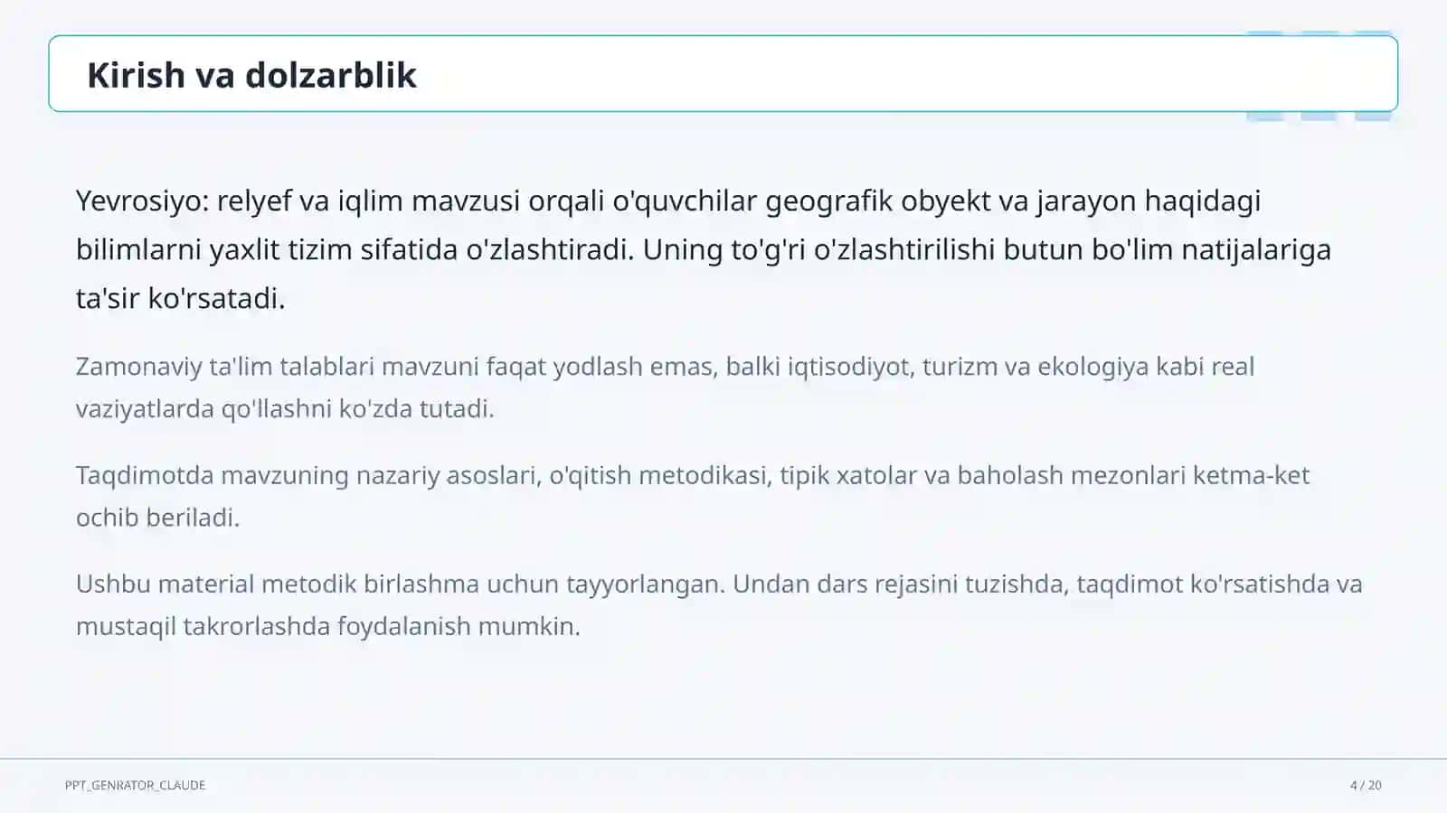 Yevrosiyo: relyef va iqlim (7-sinf) 4