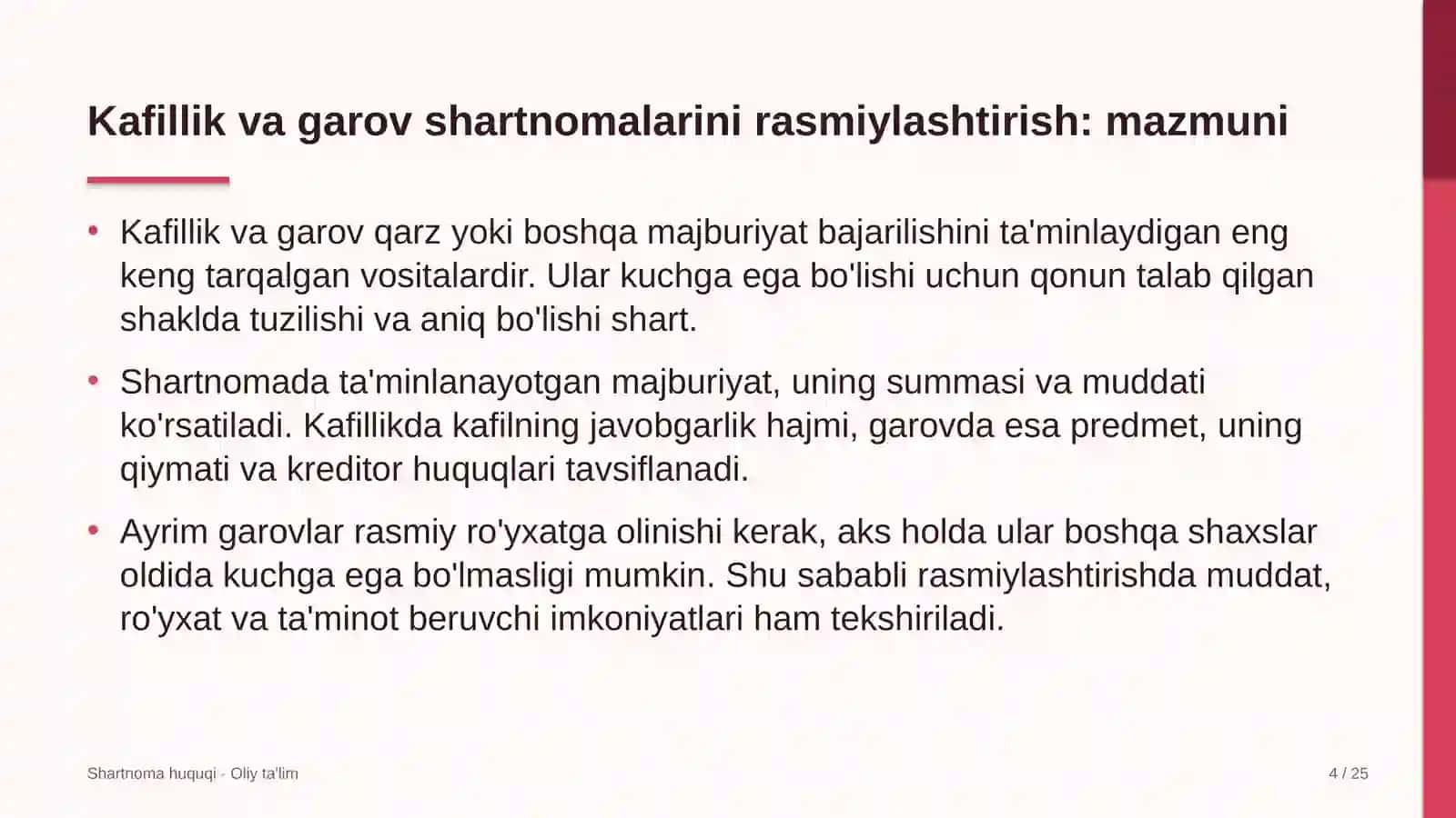 fermer xo'jaliklarida kafillik va garov shartnomalarini rasmiylashtirish 2741 4