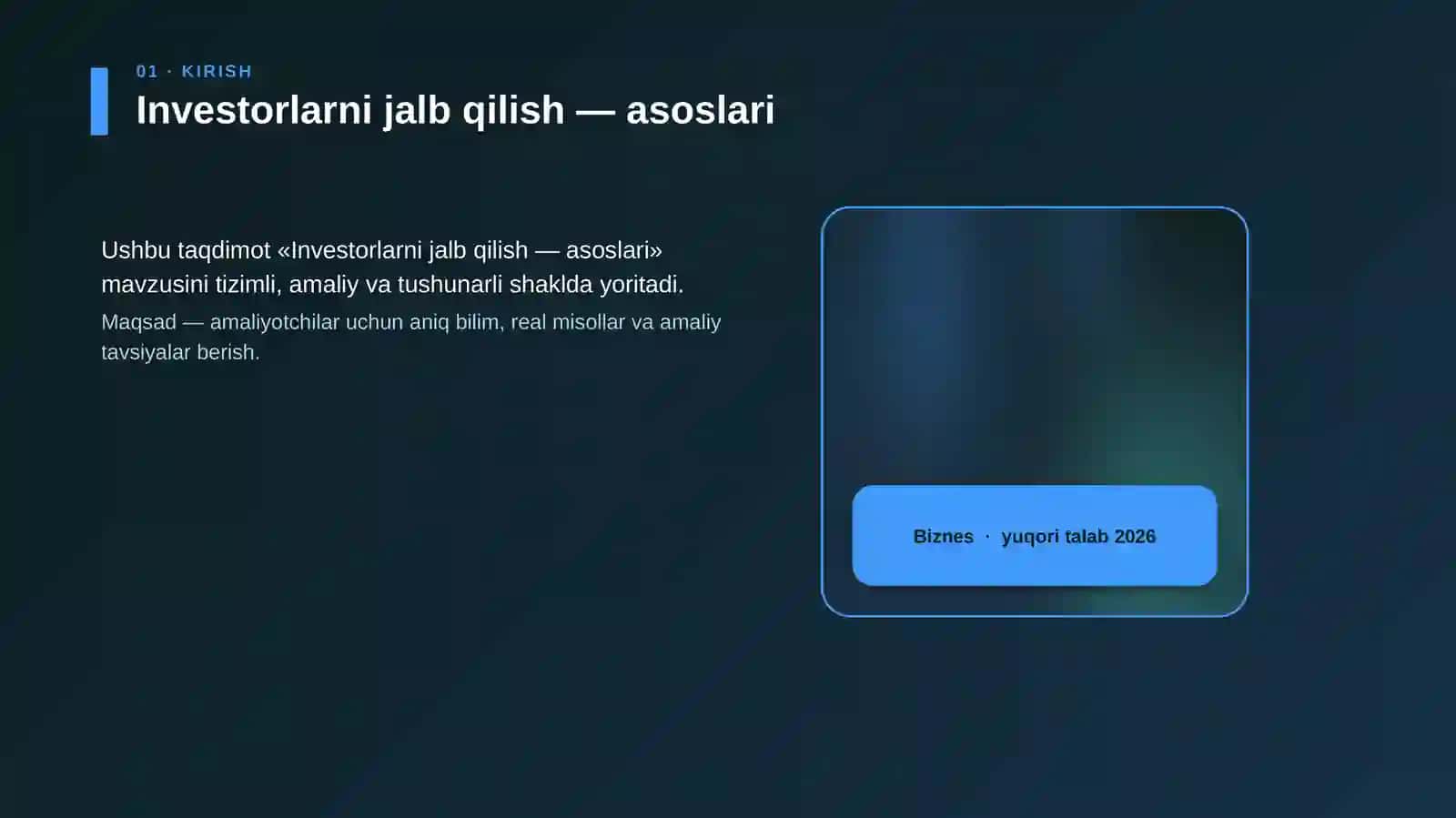 Investorlarni jalb qilish — asoslari 4