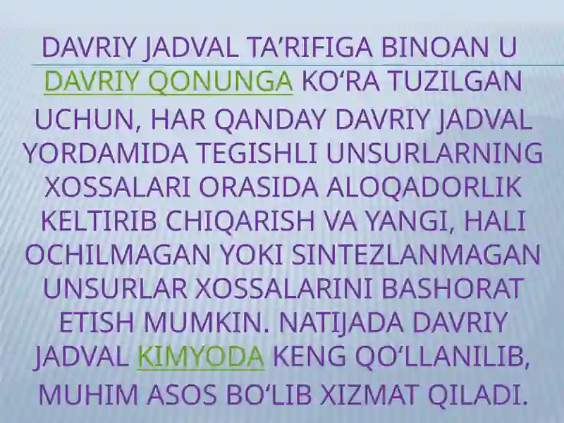 Kimyoviy elementlar davriy sistemasi 4