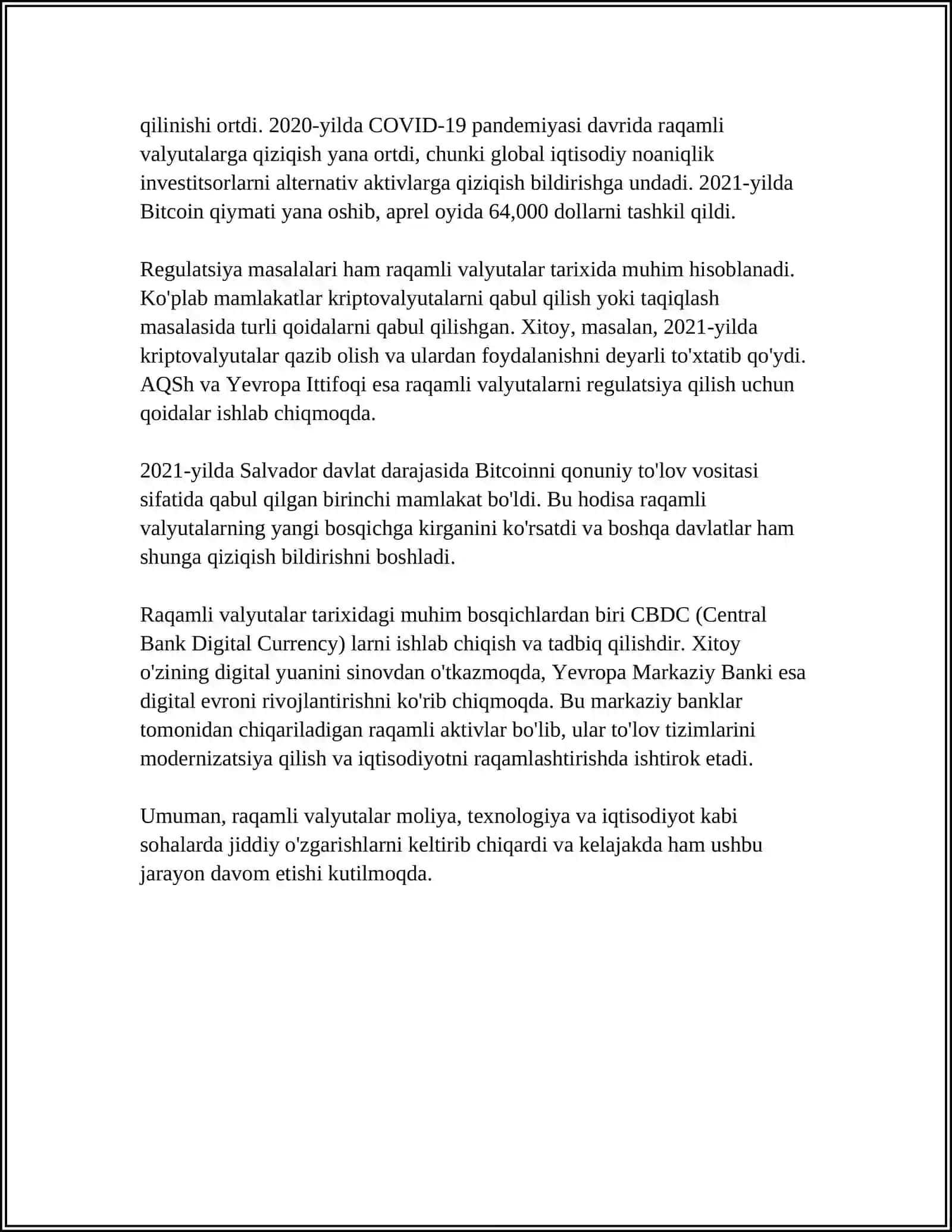 Kripta valyutaning Oʻzbekistonning iqtisodiyotiga taʼsiri 4