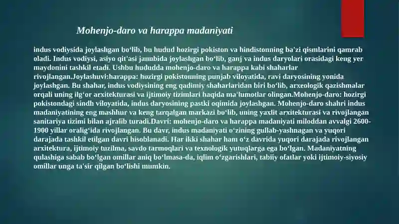 Mohenjo-Daro va Xarappa madaniyati 4