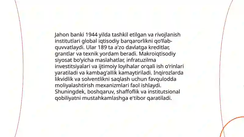 Iqtisodiy xavsizlikni taminlashda xalqaro tashkilotlarning oʻrni va roʻli 4