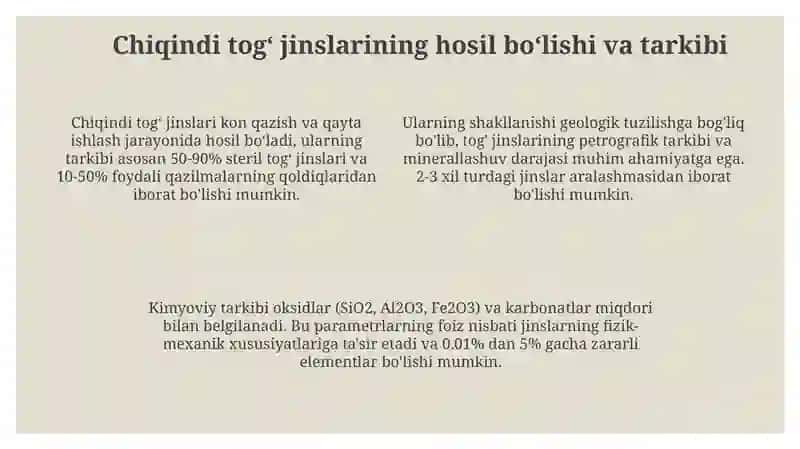 Chiqindi tog' jinslarining tasnifi va nomlanishi 4