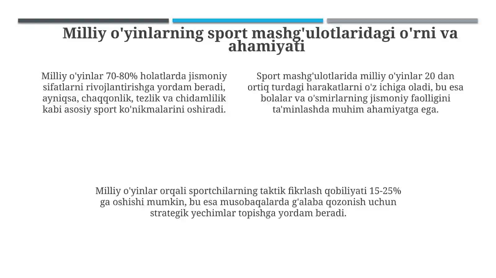 Sport mashg'ulot va bayram tadbirlarini o'tkazish jarayonida milliy harakatli o'yinlardan foydalanish 4