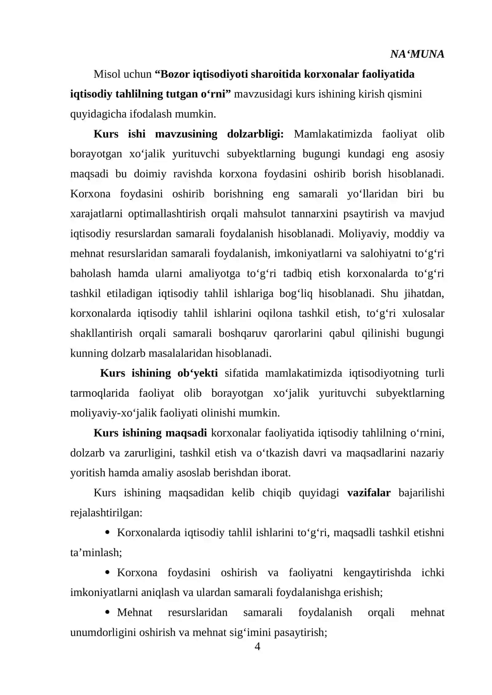 Iqtisodiy Tahlil Kurs Ishi 4