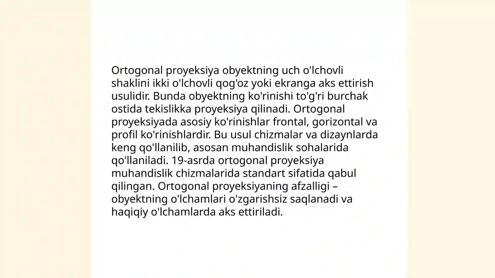 Ortogonal toʻldiruvchi va uning xossalari 4