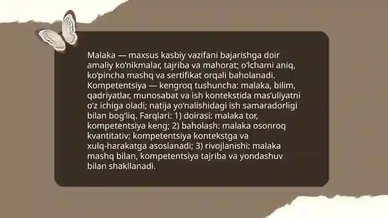Faoliyatning òzlashtirilishi va malakalarni egallash 4