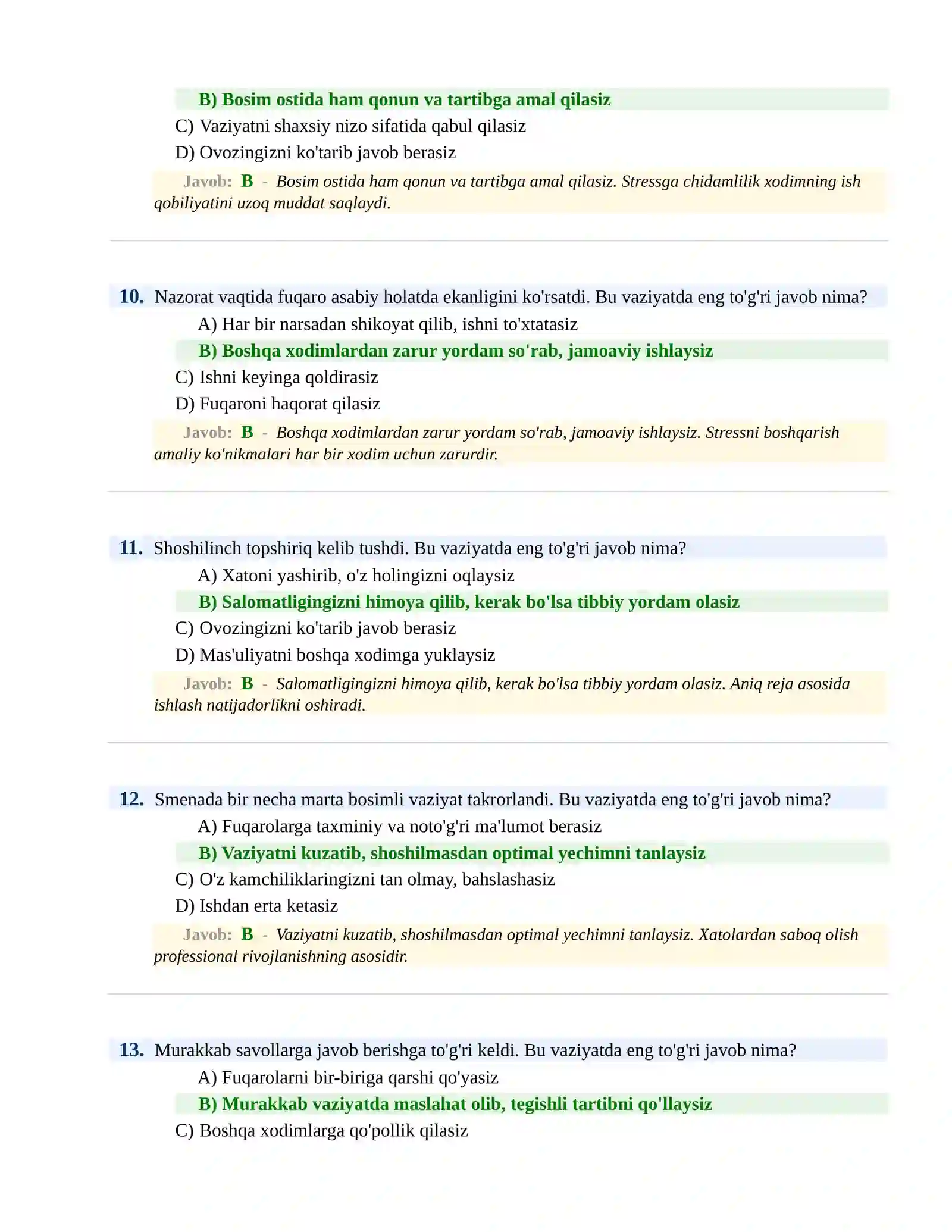 PSIXOLOGIK SINOV Testlari 4