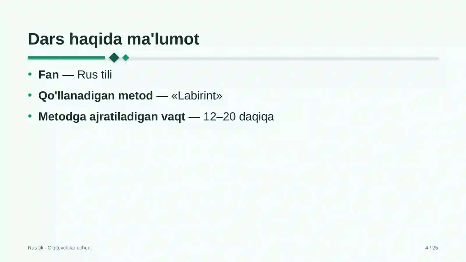 rus tili darslarida labirint metodidan foydalanish 6583 4