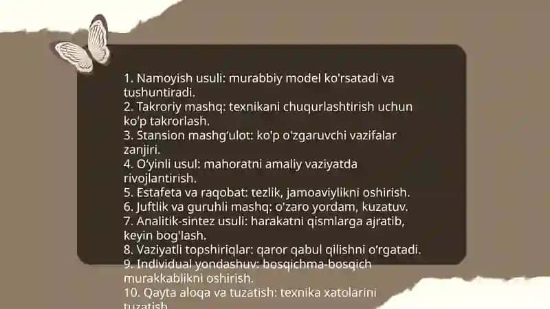 Jismoniy tarbiya darslarida qo'llaniladigan o'qitish metodlari 4