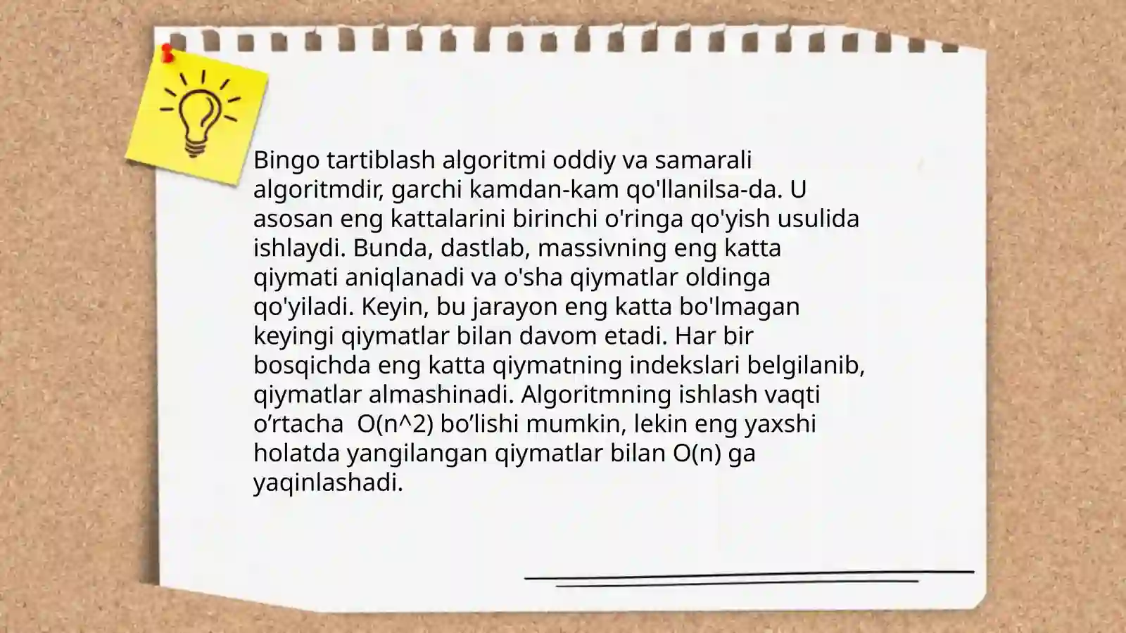 Bingo sort saralash algoritmi 4