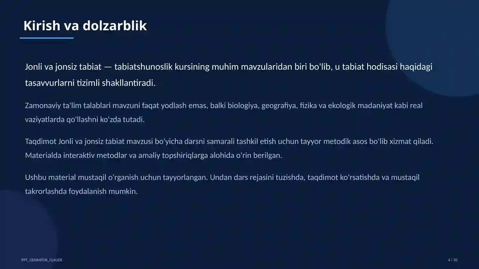 Jonli va jonsiz tabiat (2-sinf) 4