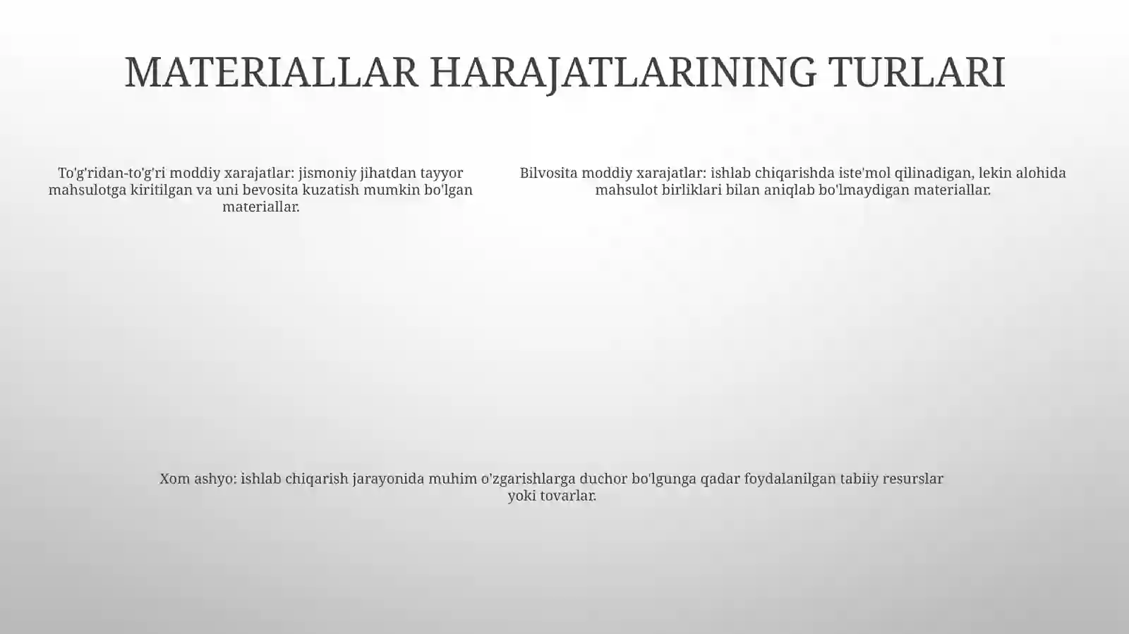 Material Xarajatlarining Hisobi 4