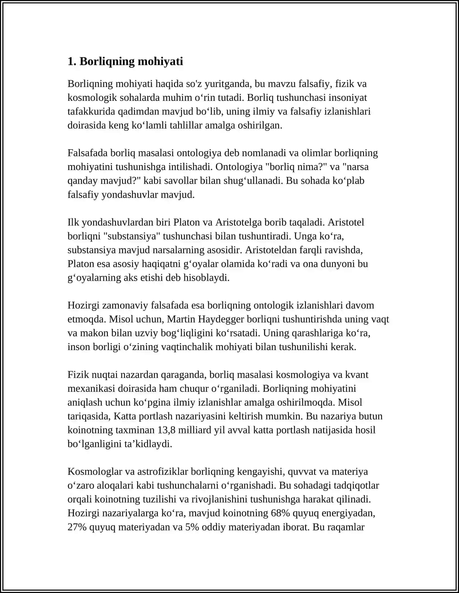 FALSAFA VA TABIIY-ILMIY FANLARDA BORLIQNING MOHIYATIGA OID KATEGORIYALARI 4