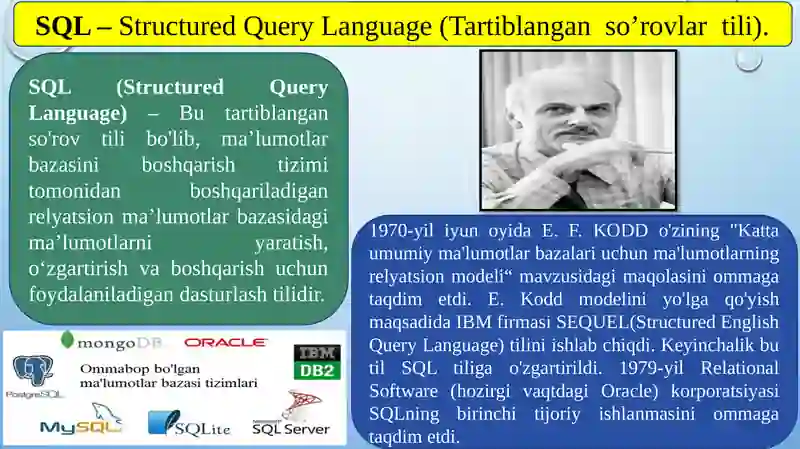 Malumotlar bazasi SQL ga kirish 4