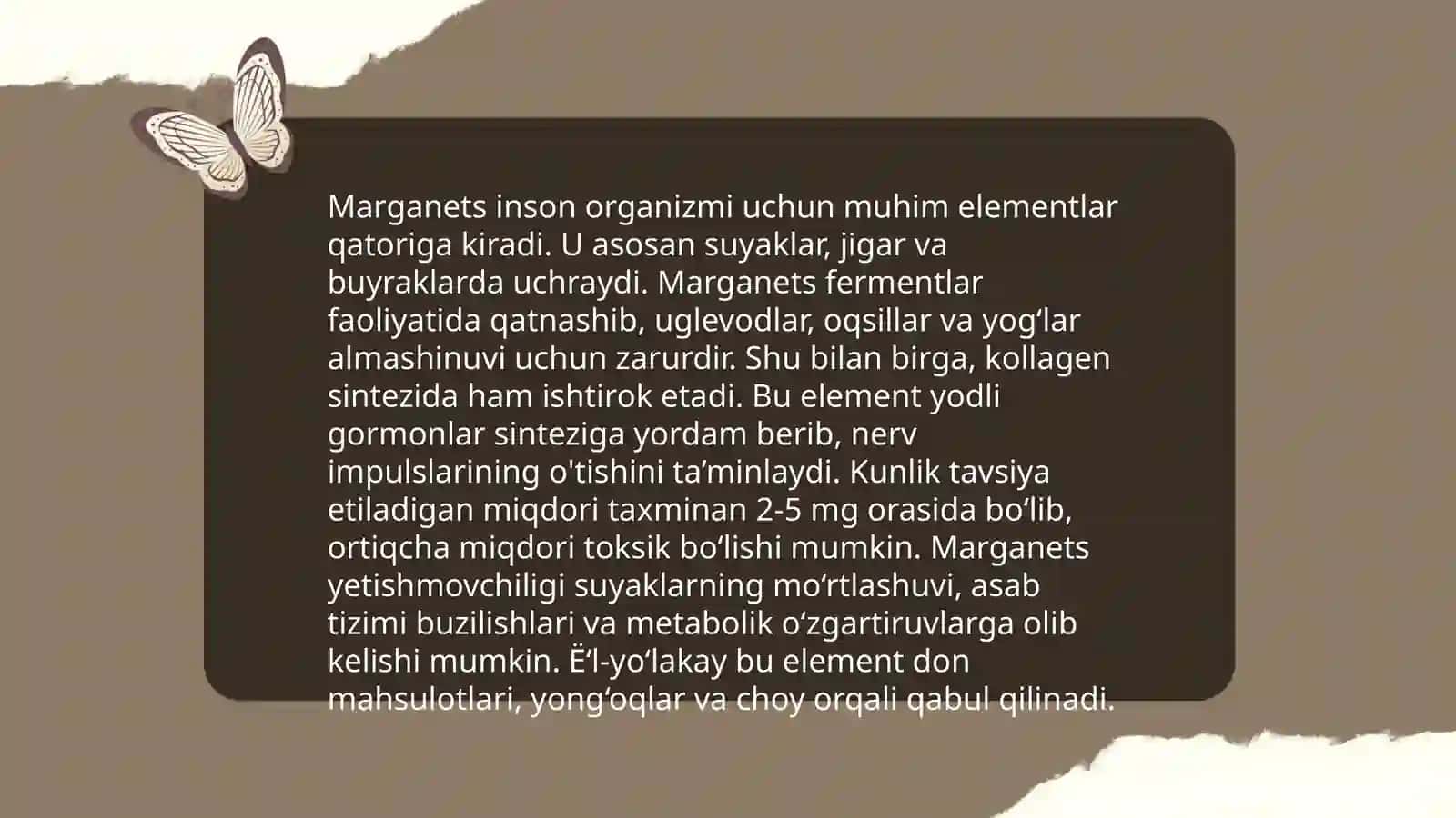 Marganetsning tirik organizmdagi roli 4
