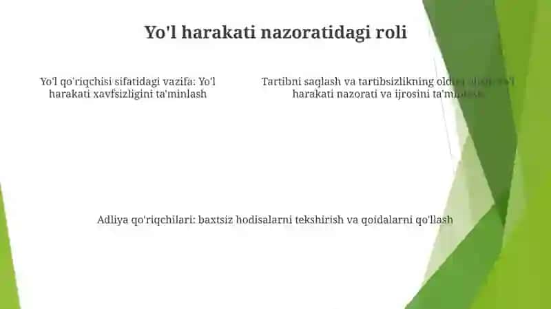 Harakat Xavfsizligini TaʼMinlashda YoʼL-Patrul Xizmatining Vazifalari 4